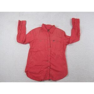 Hurley Shirt Womens Medium Red Ex-Boyfriend Casual Button Up Collared Long Sleev
